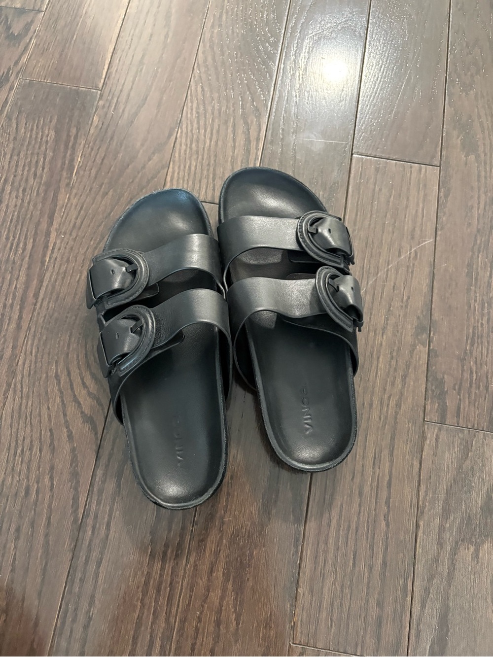 Vince Double Buckle Slide Sandals